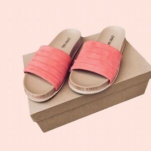 Johnny Was Coral Solid Stitch Slip On Suede Sandal Size 10 Boho Chic NWT